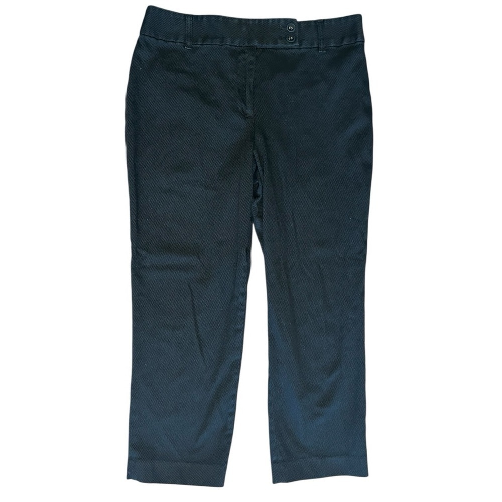 LOFT Black Textured Ann pants 6